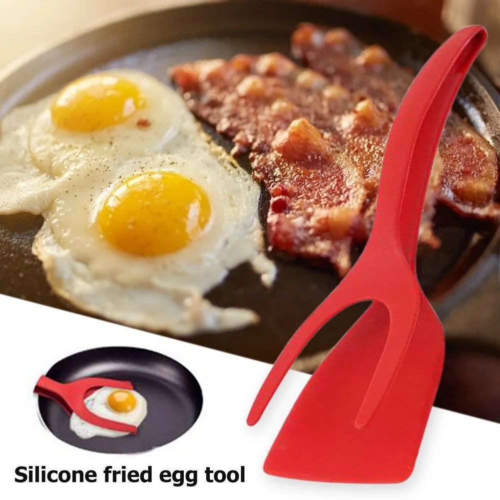 2-in-1 Flip & Grip Tongs: Versatile Turner for Eggs, Pancakes, Omelets, Fish, French Toast - Coco Cook Corner